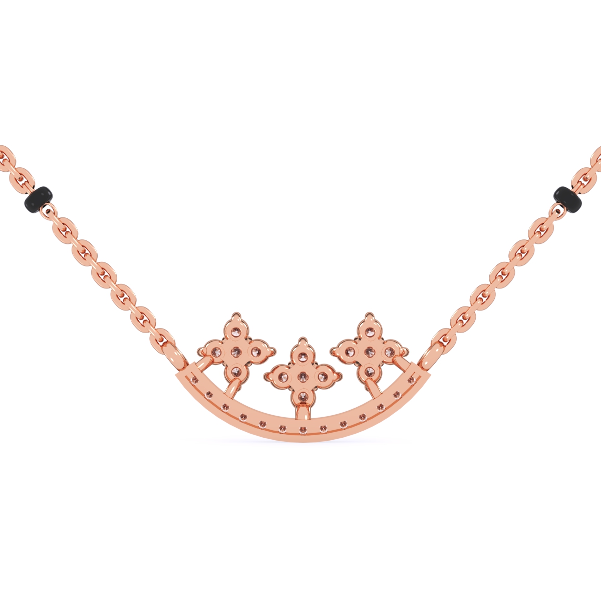 Blossom Flower Round Diamond Mangalsutra